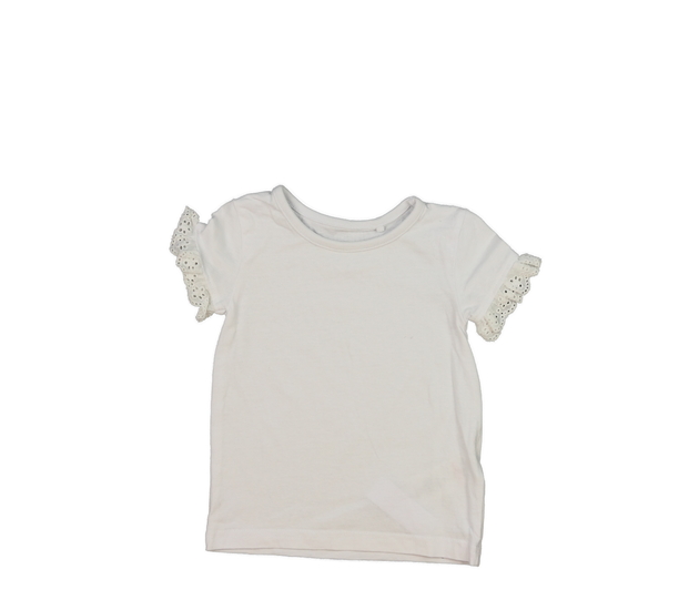 Bílé triko s madeirovými volánky George