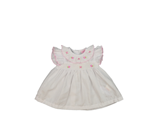 Bílo-růžová halenka s květinami 