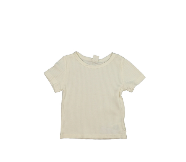 Krémové žebrované triko 