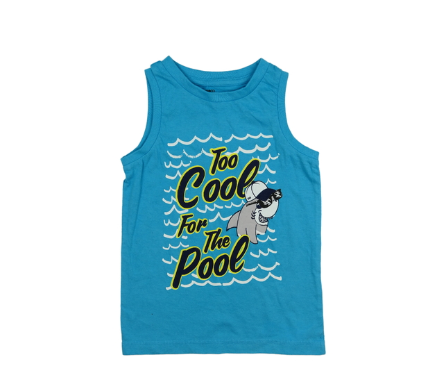 Modré vtipné tílko se žralokem