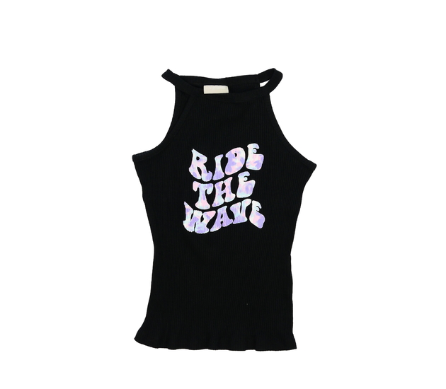 Černé žebrované tílko 