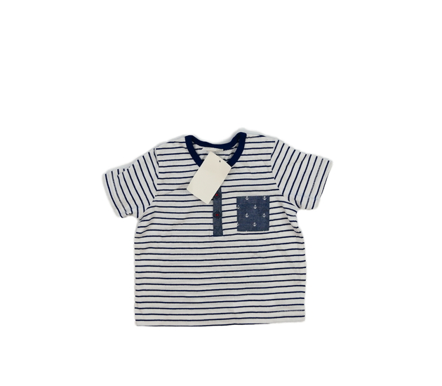Nové bílé triko s modrými pruhy H&M