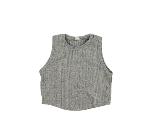 Šedý melírovaný crop top 