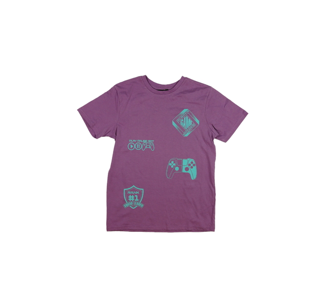 Fialové triko s herním motivem George