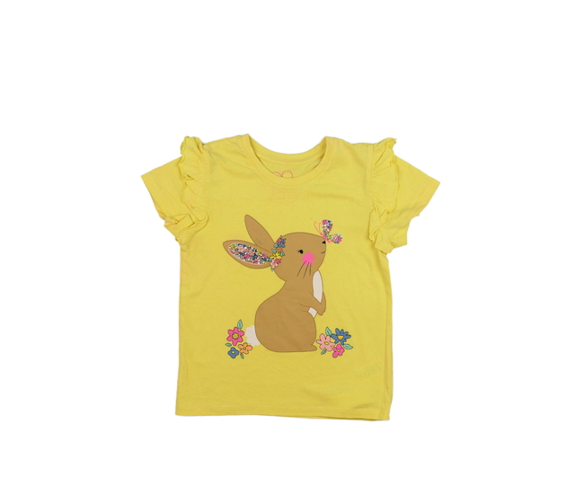Žluté triko se zajíčkem a volánky Next
