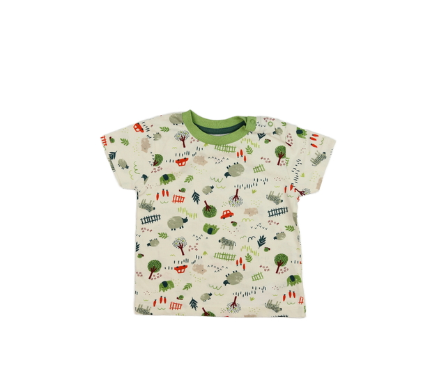 Bílé triko s motivem farmy Nutmeg