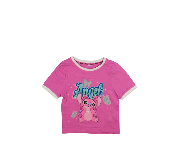 Růžové kratší triko Stitch Disney Primark 