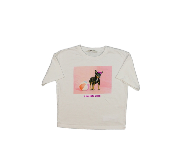 Bílé kratší triko s pejskem George