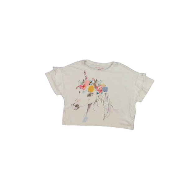 Bílý crop top s jednorožcem F&F