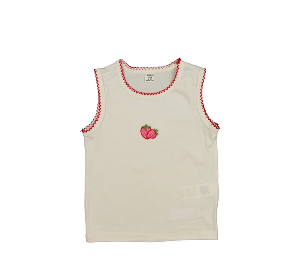 Krémové tílko s jahodami 