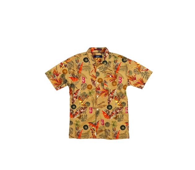 Hnědá košile s listy a zvířaty Baker 