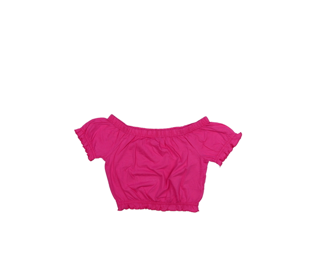Sytě růžový crop top 