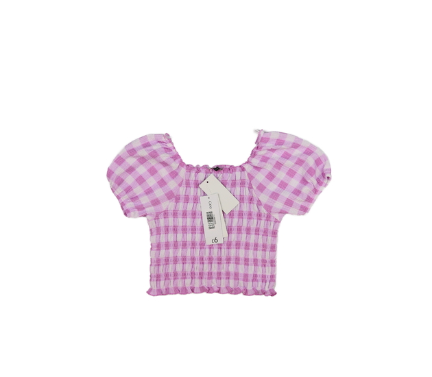 Nový růžovo-bílý crop top George