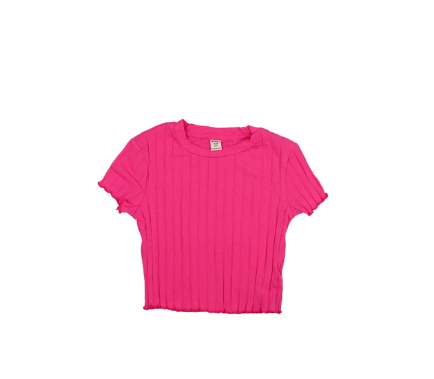Růžový crop top 