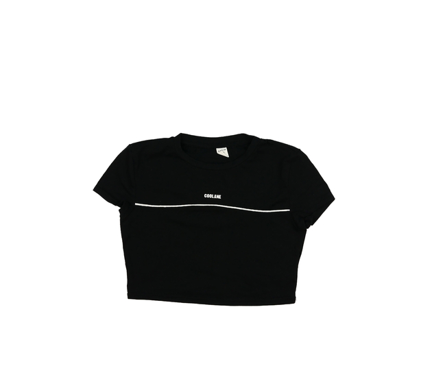 Černý crop top s nápisem 