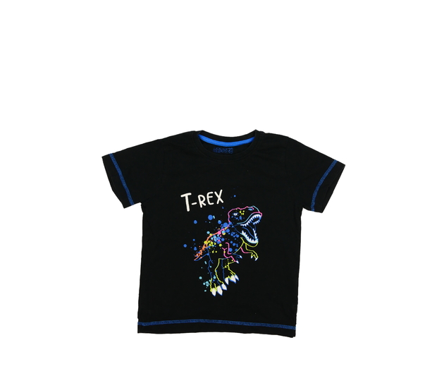 Černé volnočasové triko s dinosaurem 