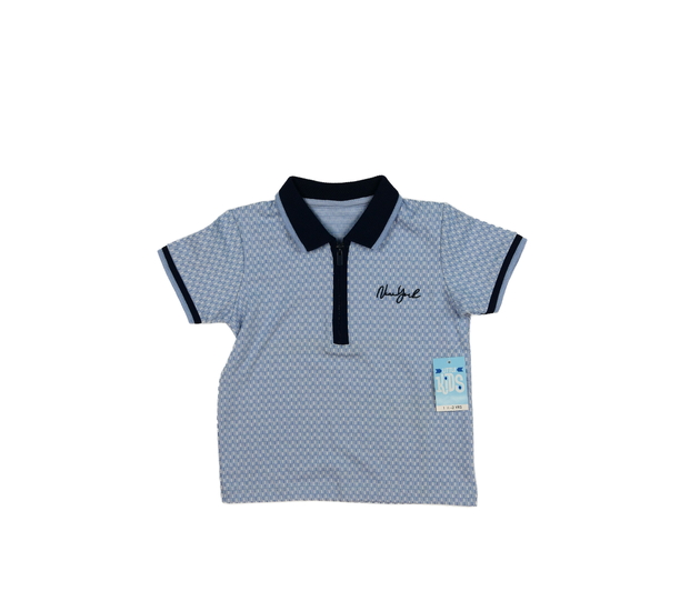 Nové modré triko s límečkem 