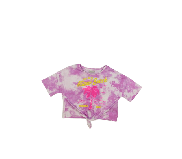 Růžové batikované triko 