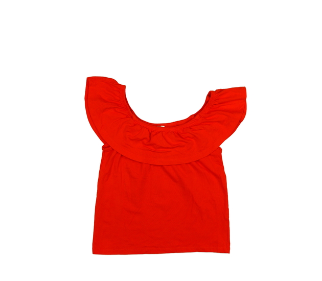Červené triko s volánkem 