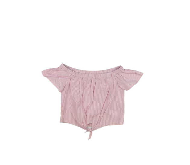 Růžová pruhovaná crop halenka 