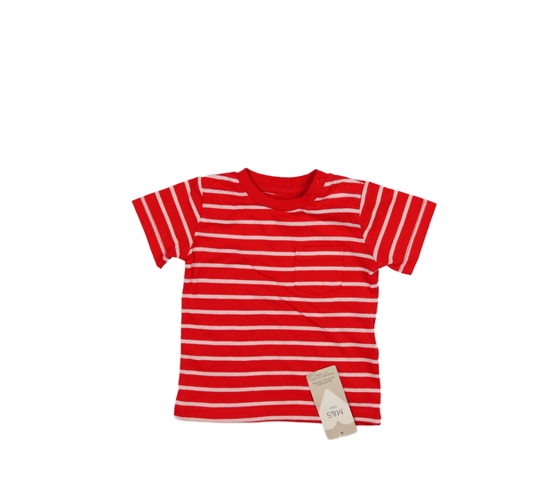 Nové červené triko s bílými pruhy M&S