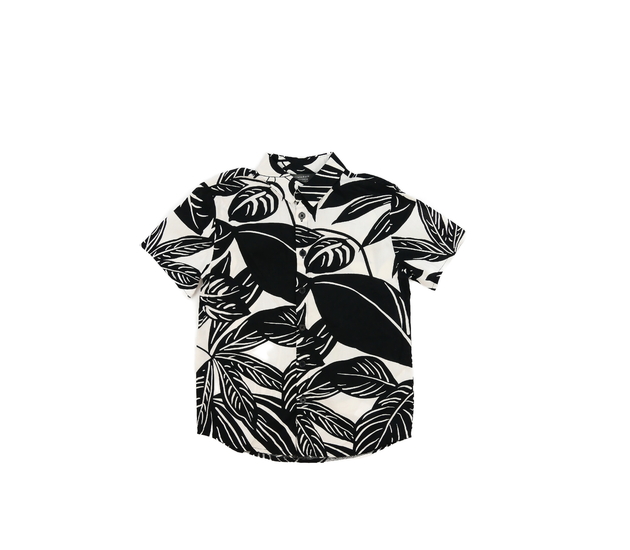 Bílá lehká košile s černými listy Primark 