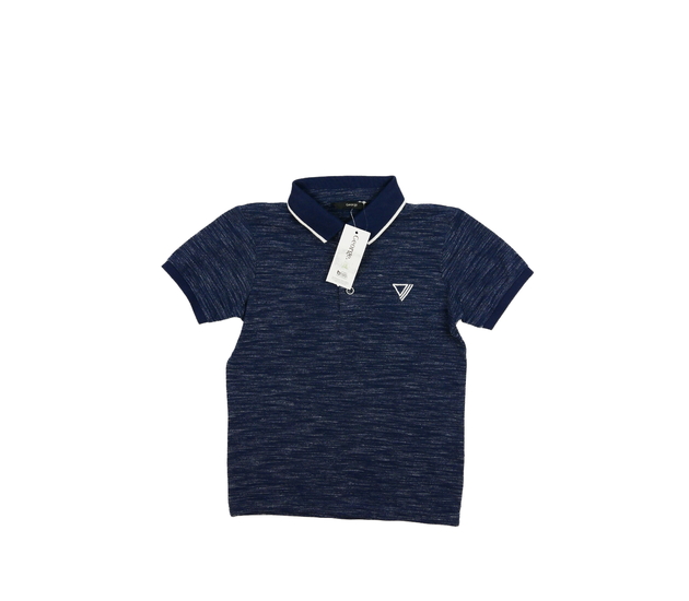 Nové modré melírované triko s límečkem George