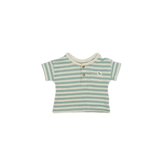 Krémovo-zelené pruhované triko 