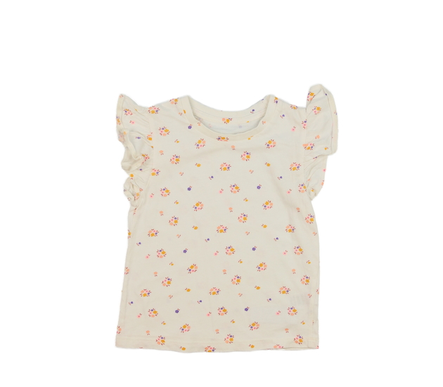 Krémové květinové triko 
