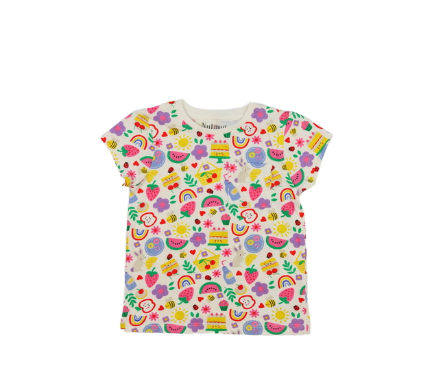 Krémové triko s barevnými obrázky Nutmeg