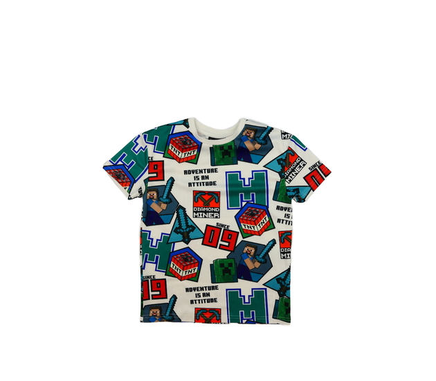 Bílé triko Minecraft Primark 