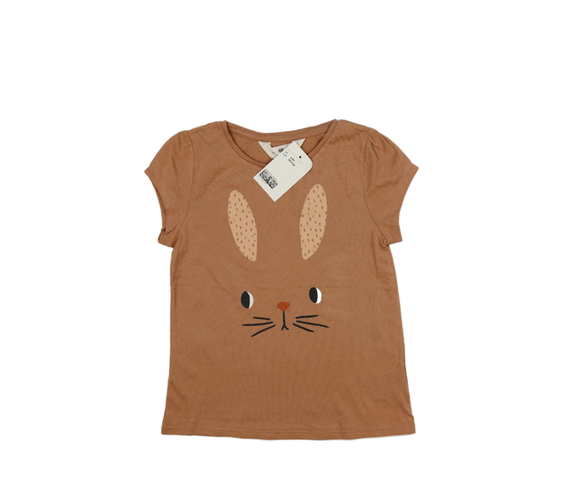 Nové hnědé triko se zajíčkem H&M