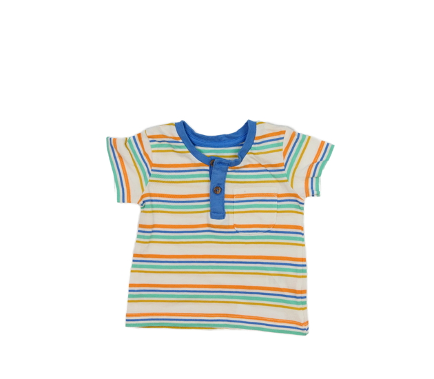 Bílé triko s barevnými pruhy 