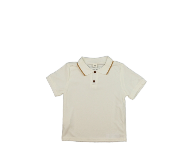 Krémové triko s límečkem 