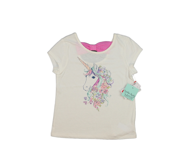Nové bílé lehké triko s jednorožcem 