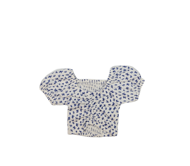 Bílý crop top s květinami George