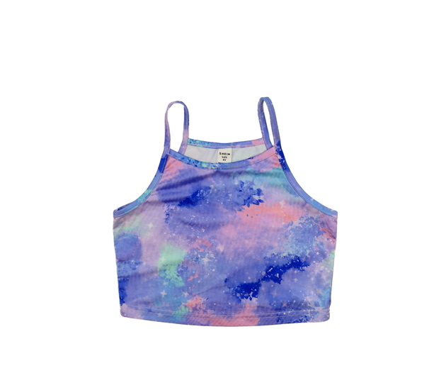 Fialový batikovaný crop top 