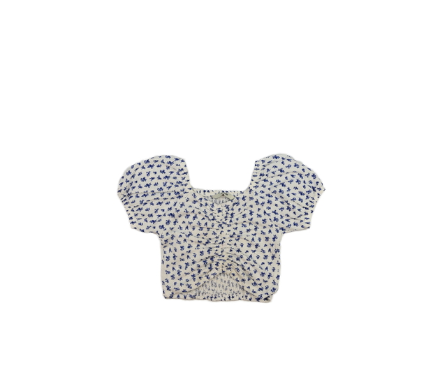 Bílý modře květinový crop top George
