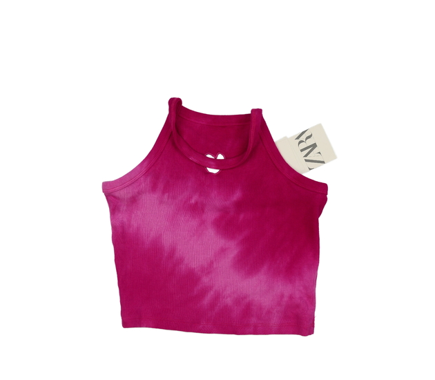 Nový růžový batikovaný crop top Zara