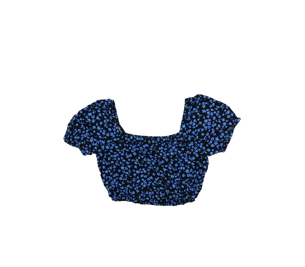 Černý květinový crop top New Look 