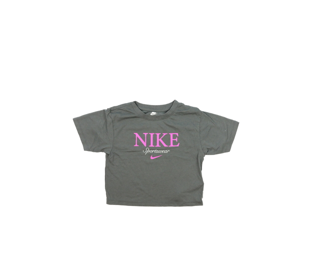 Šedý crop top Nike 