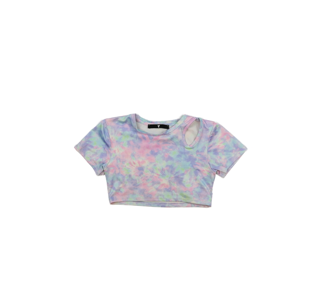 Barevně batikovaný crop top 