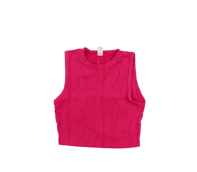 Růžový vzorovaný crop top 