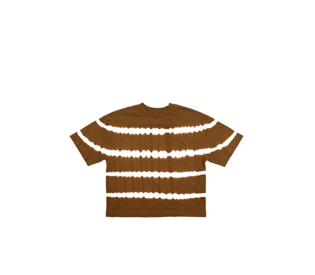 Hnědý crop top s pruhy 