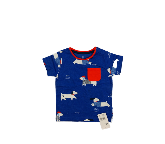 Nové modré triko s pejsky Mothercare 