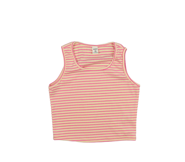 Krémovo-růžový crop top 