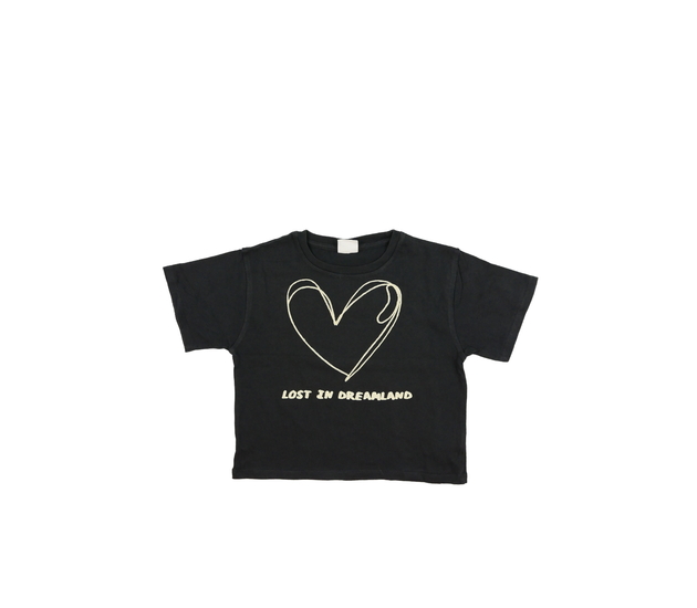 Šedý crop top se srdcem Zara