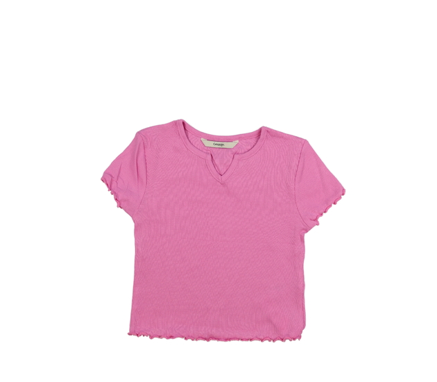 Růžový žebrovaný crop top George
