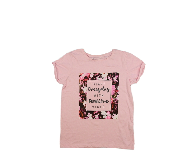 Růžové triko s potiskem Primark 