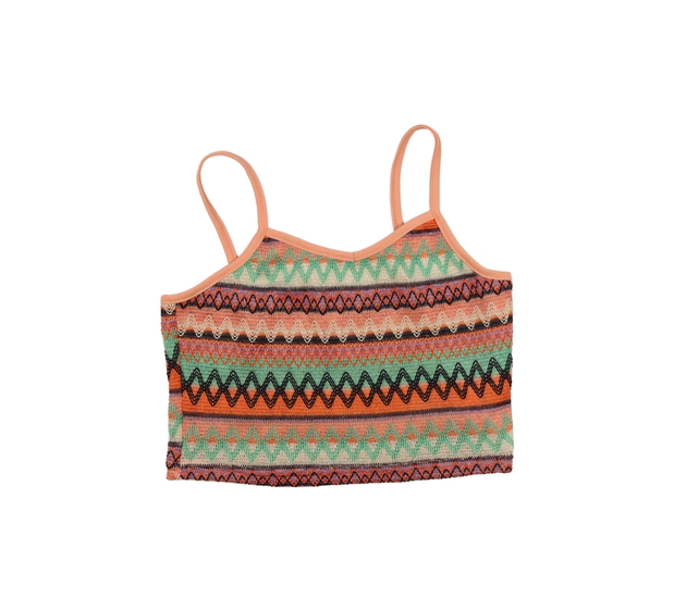 Vzorovaný oranžový crop top 